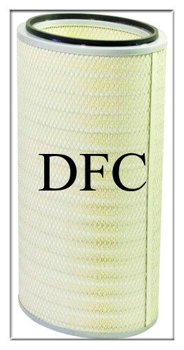 Oval down flow dust filter cartridge